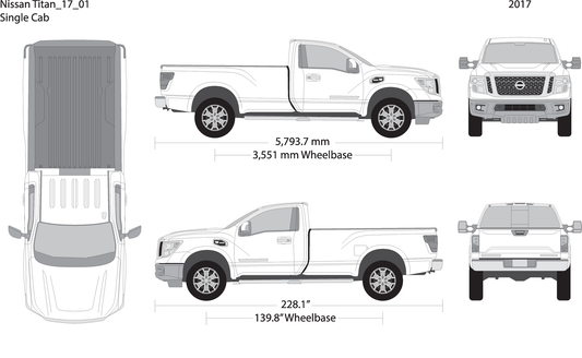 2017 Nissan Titan V01 Vehicle Wrap Template