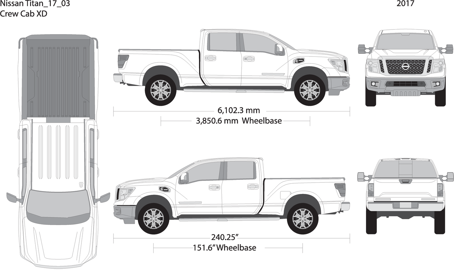 2017 Nissan Titan V03 Vehicle Wrap Template