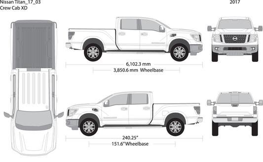 2017 Nissan Titan V03 Vehicle Wrap Template