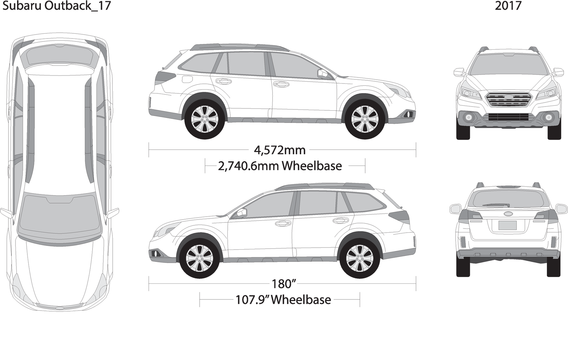 2017 Subaru Outback V17 Vehicle Wrap Template