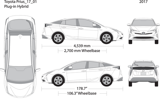 2017 Toyota Prius V01 Vehicle Wrap Template
