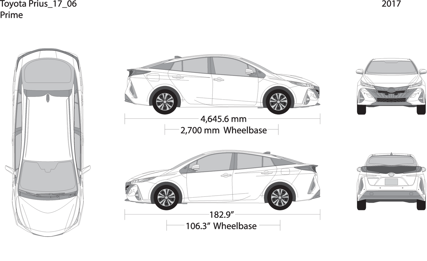 2017 Toyota Prius V06 Vehicle Wrap Template