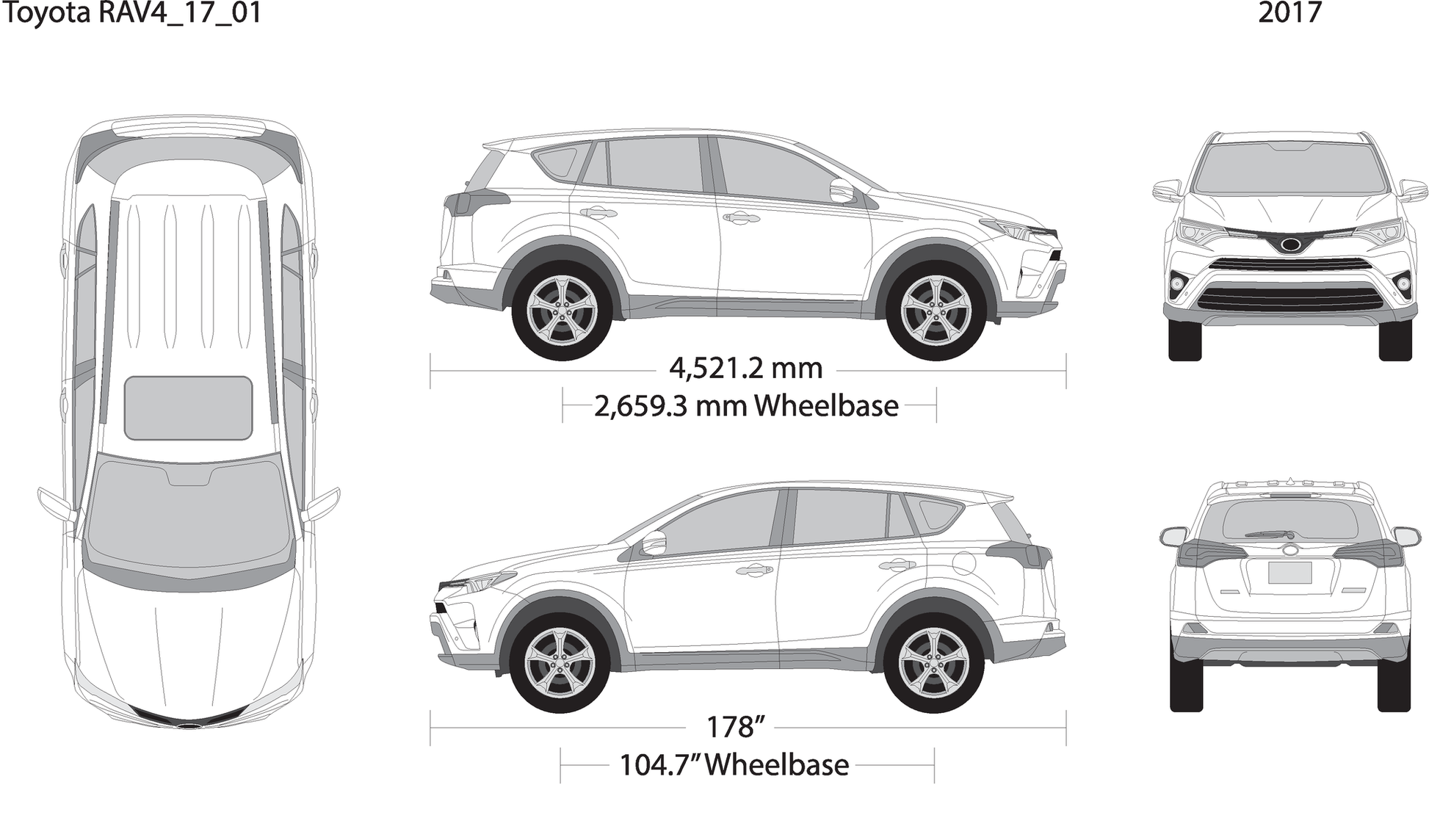 2017 Toyota Rav4 V17 Vehicle Wrap Template