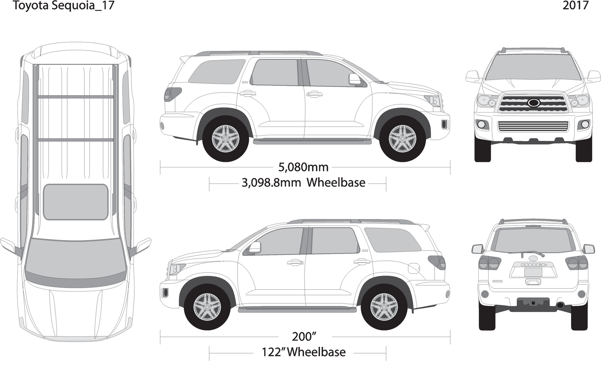 2017 Toyota Sequoia V17 Vehicle Wrap Template