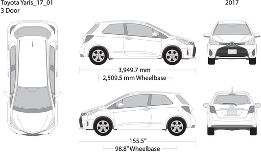 2017 Toyota Yaris V01 Vehicle Wrap Template