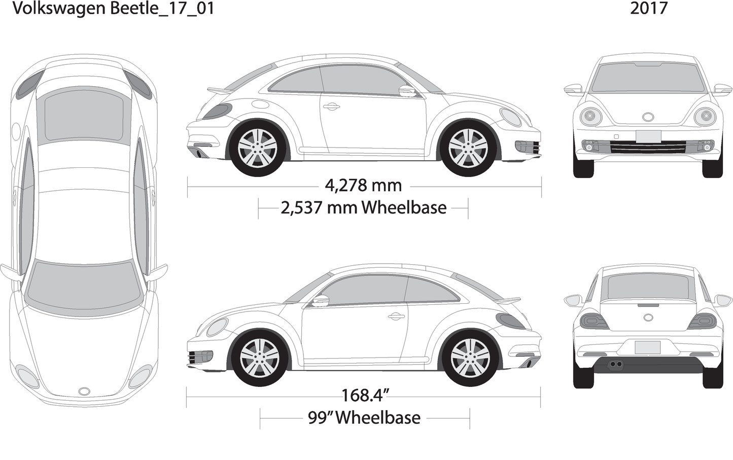 2017 Volkswagen Beetle V01 Vehicle Wrap Template