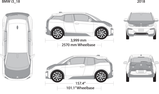 2018 Bmw I3 V18 Vehicle Wrap Template
