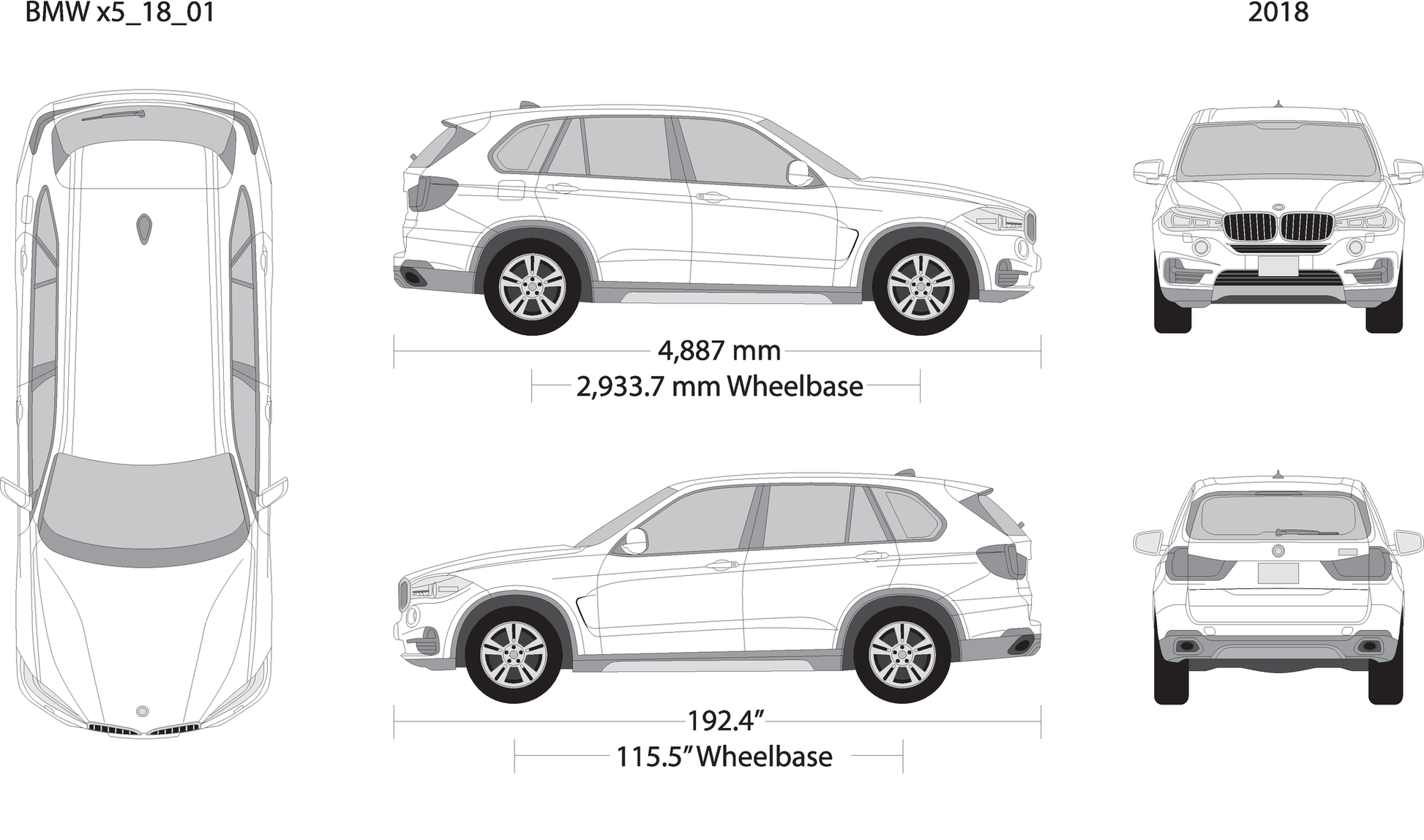 2018 Bmw X5 V01 Vehicle Wrap Template