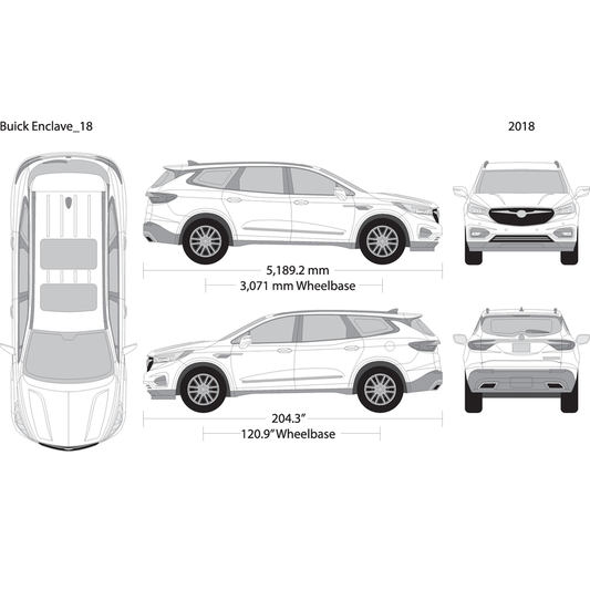 2018 Buick Enclave V18 Vehicle Wrap Template