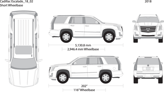 2018 Cadillac Escalade V02 Vehicle Wrap Template