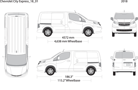 2018 Chevy City Express V01 Vehicle Wrap Template