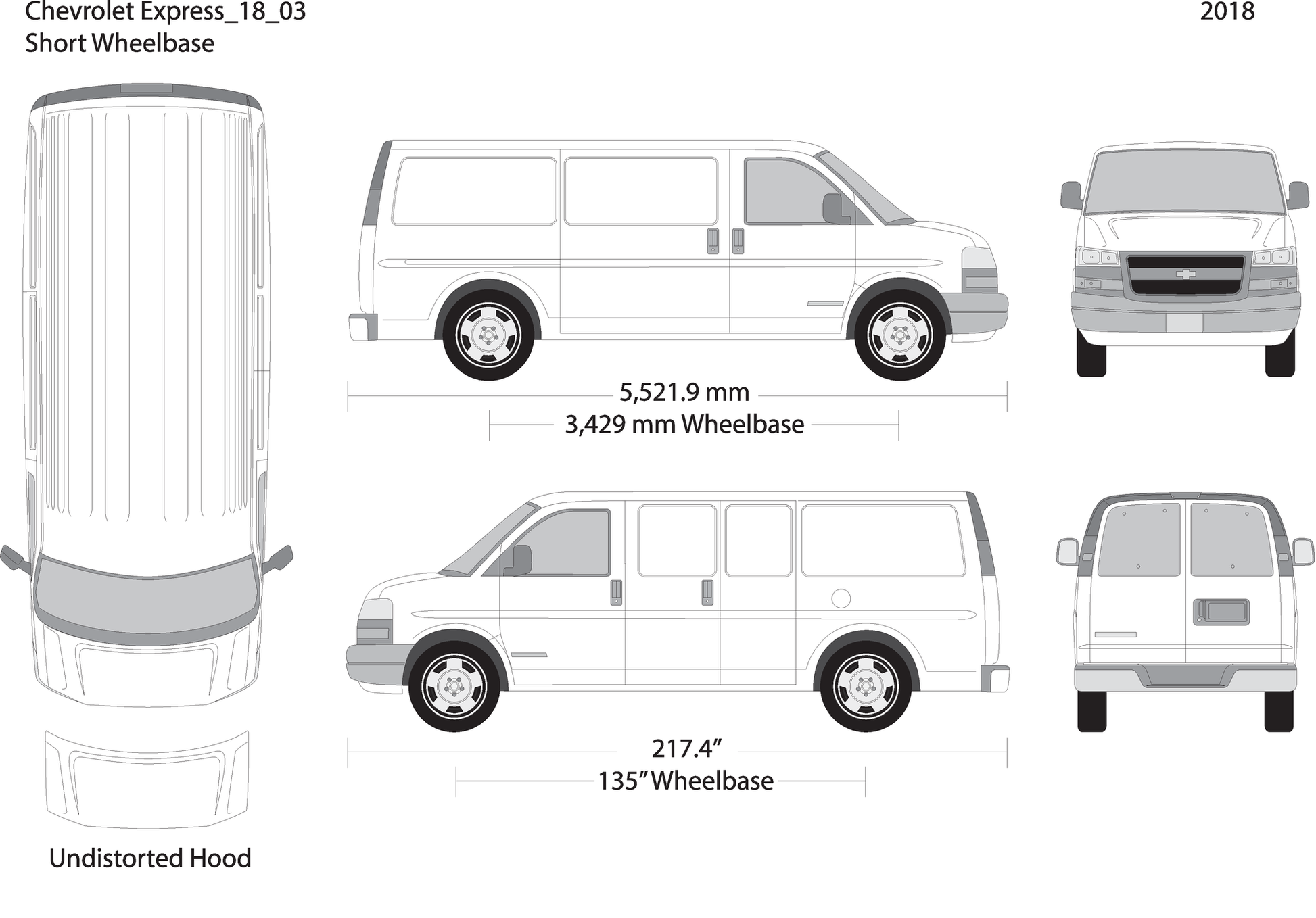 2018 Chevy Express V03 Vehicle Wrap Template