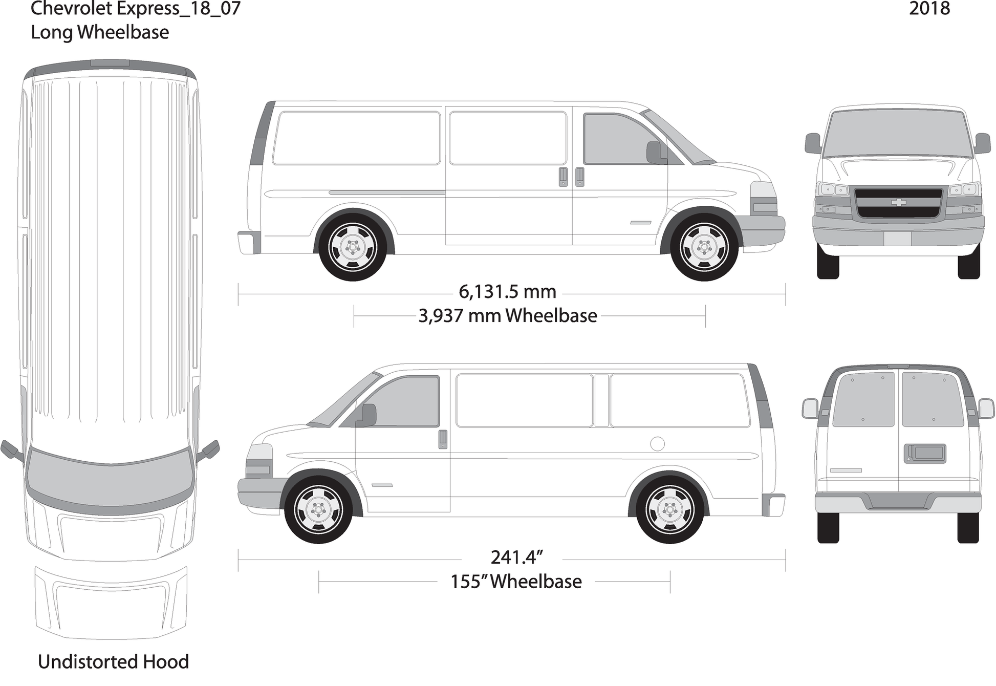 2018 Chevy Express V07 Vehicle Wrap Template
