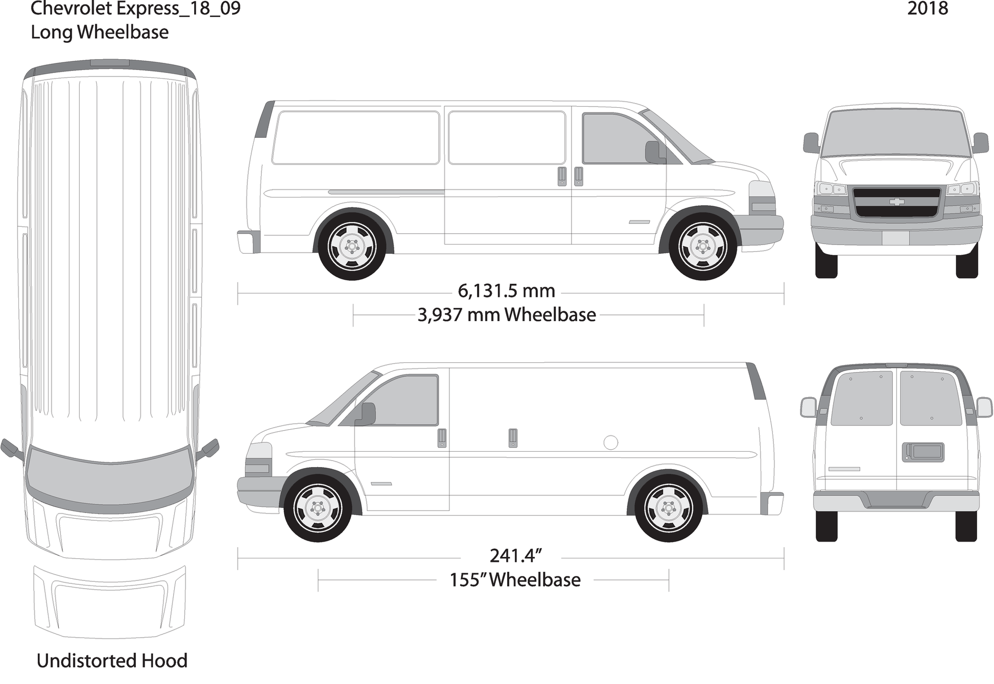 2018 Chevy Express V09 Vehicle Wrap Template