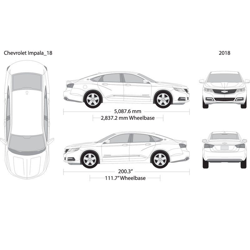 2018 Chevy Impala V18 Vehicle Wrap Template