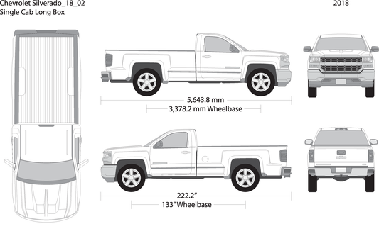 2018 Chevy Silverado 1500 V02 Vehicle Wrap Template