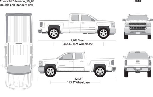 2018 Chevy Silverado 1500 V03 Vehicle Wrap Template