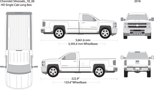 2018 Chevy Silverado 2500 3500 Hd V06 Vehicle Wrap Template