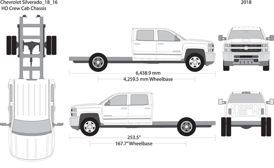2018 Chevy Silverado 2500 3500 Hd V16 Vehicle Wrap Template