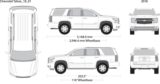 2018 Chevy Tahoe V01 Vehicle Wrap Template