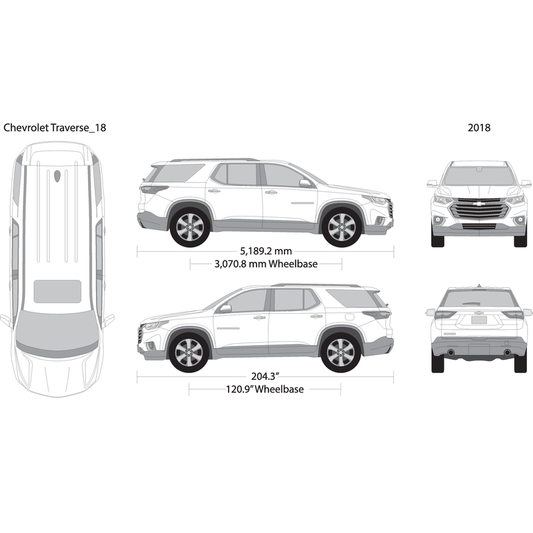 2018 Chevy Traverse V18 Vehicle Wrap Template