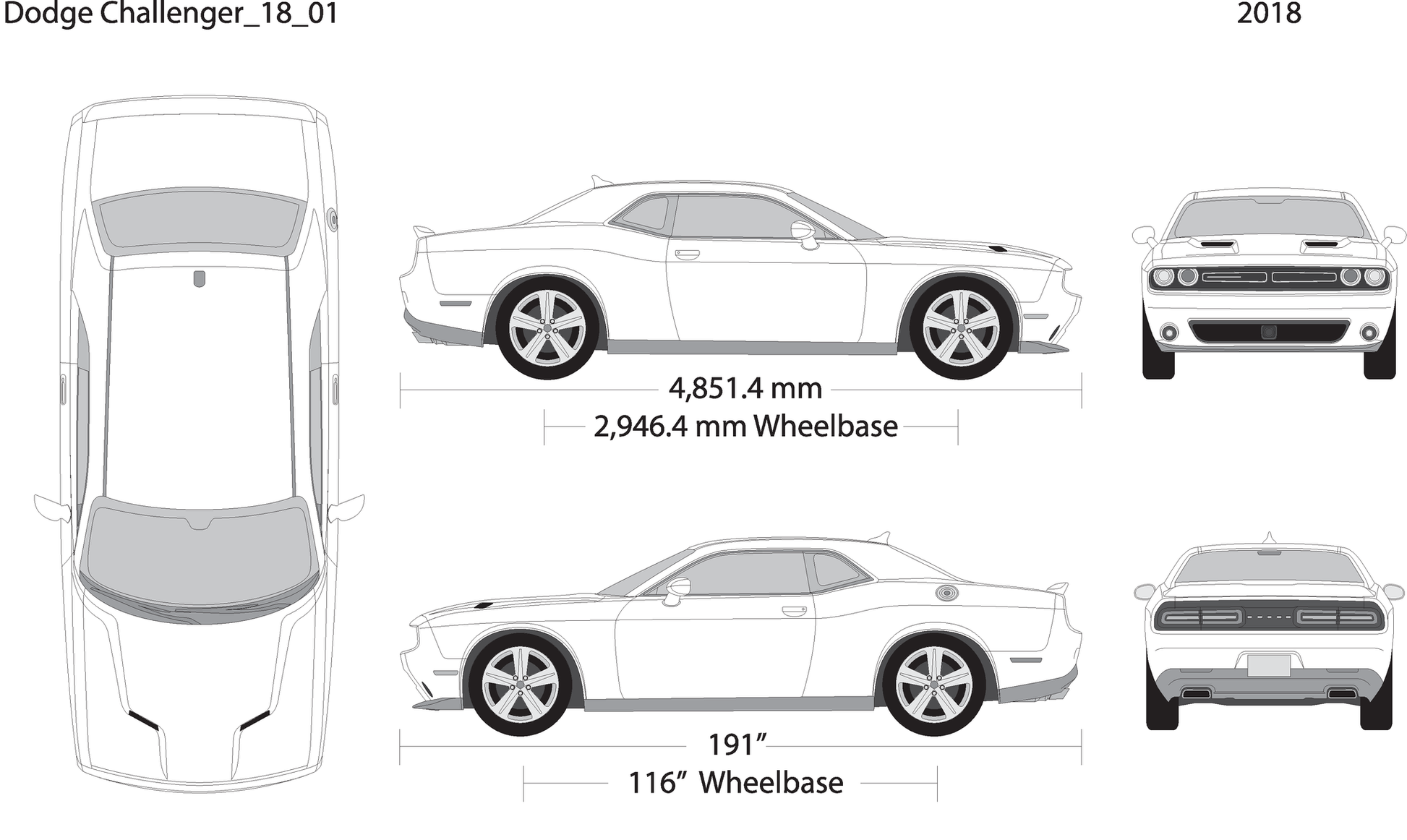 2018 Dodge Challenger V01 Vehicle Wrap Template