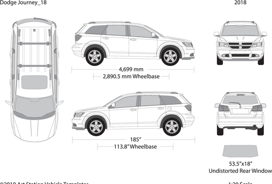 2018 Dodge Journey V18 Vehicle Wrap Template