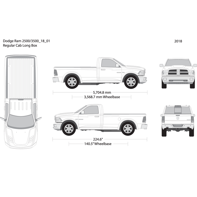 2018 Dodge Ram 2500 3500 V01 Vehicle Wrap Template