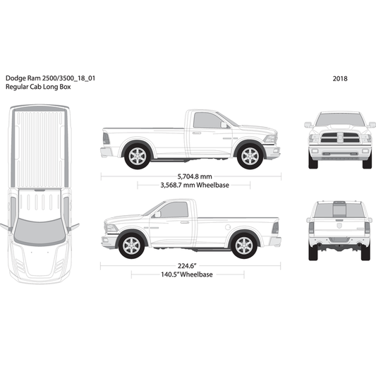 2018 Dodge Ram 2500 3500 V01 Vehicle Wrap Template