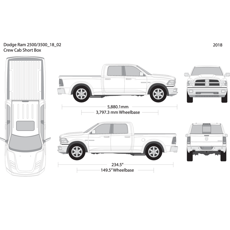 2018 Dodge Ram 2500 3500 V02 Vehicle Wrap Template