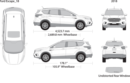 2018 Ford Escape V18 Vehicle Wrap Template