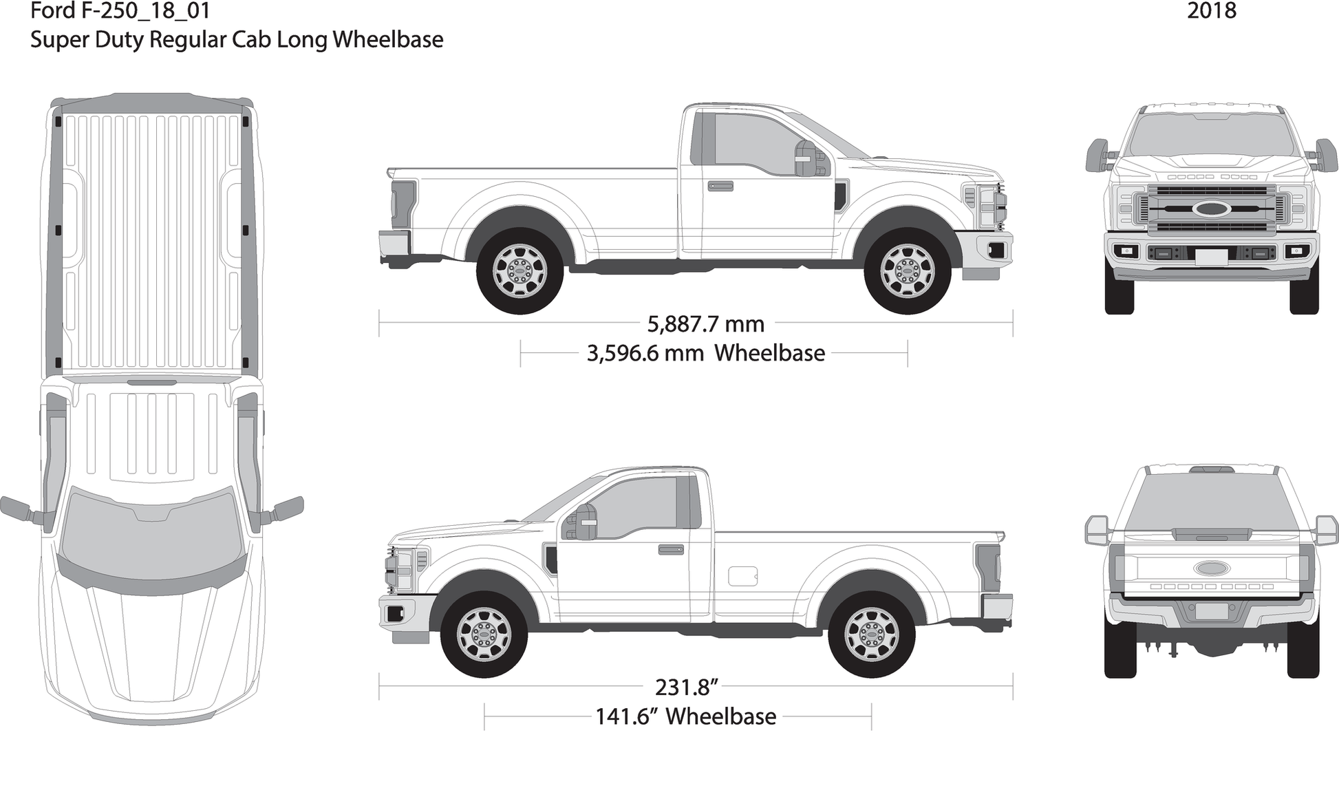 2018 Ford F 250 V01 Vehicle Wrap Template