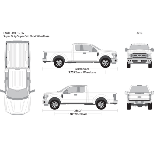 2018 Ford F 350 V02 Vehicle Wrap Template
