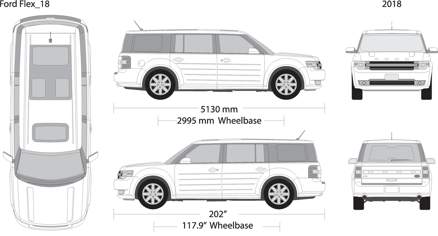 2018 Ford Flex V18 Vehicle Wrap Template