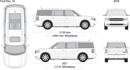 2018 Ford Flex V18 Vehicle Wrap Template