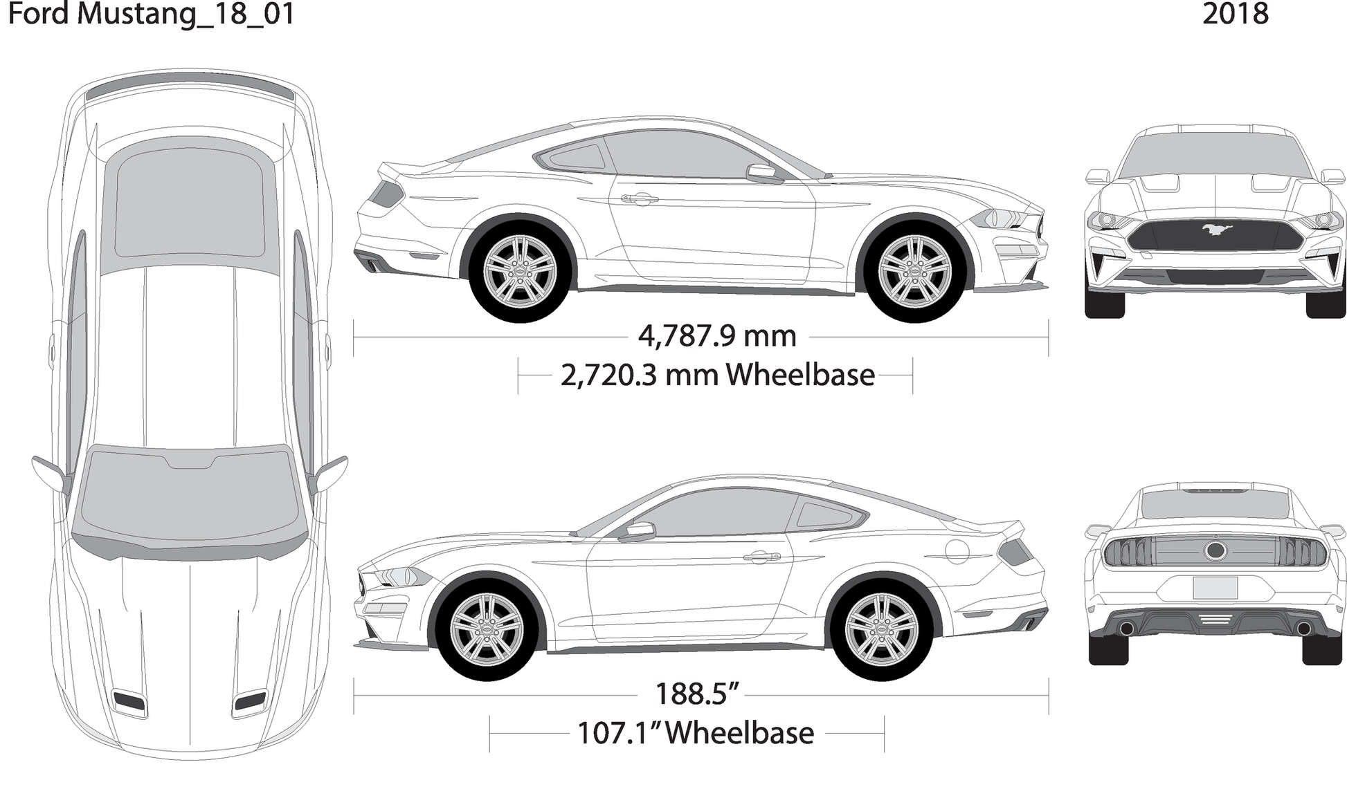 2018 Ford Mustang V01 Vehicle Wrap Template