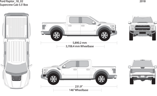 2018 Ford Raptor V02 Vehicle Wrap Template