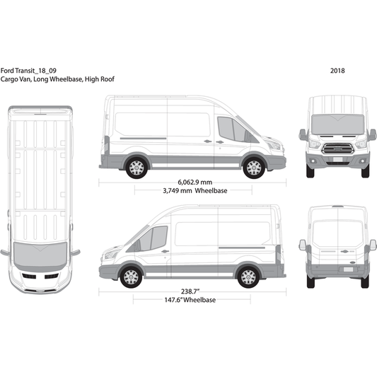 2018 Ford Transit Sliding Door V09 Vehicle Wrap Template