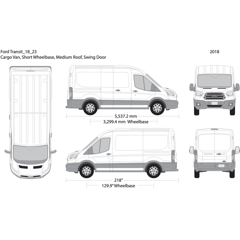 2018 Ford Transit Swing Doors V23 Vehicle Wrap Template