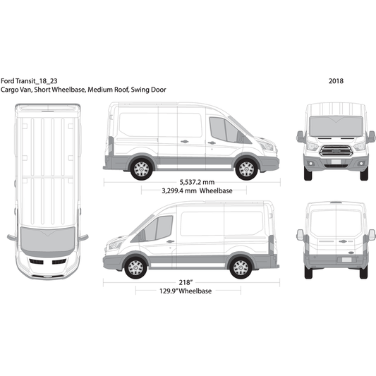 2018 Ford Transit Swing Doors V23 Vehicle Wrap Template