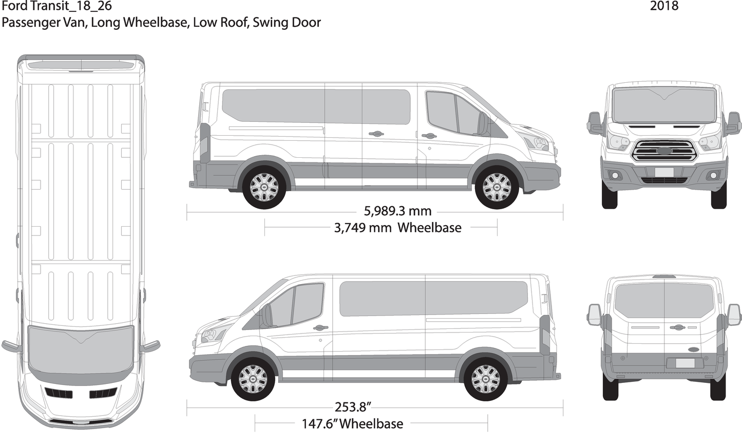 2018 Ford Transit Swing Doors V26 Vehicle Wrap Template