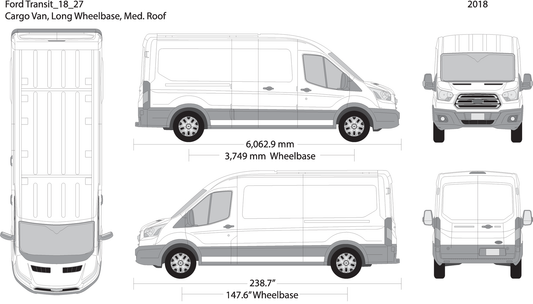 2018 Ford Transit Swing Doors V27 Vehicle Wrap Template