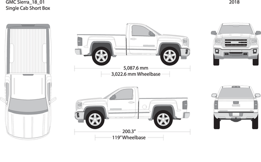 2018 Gmc Sierra 1500 V01 Vehicle Wrap Template