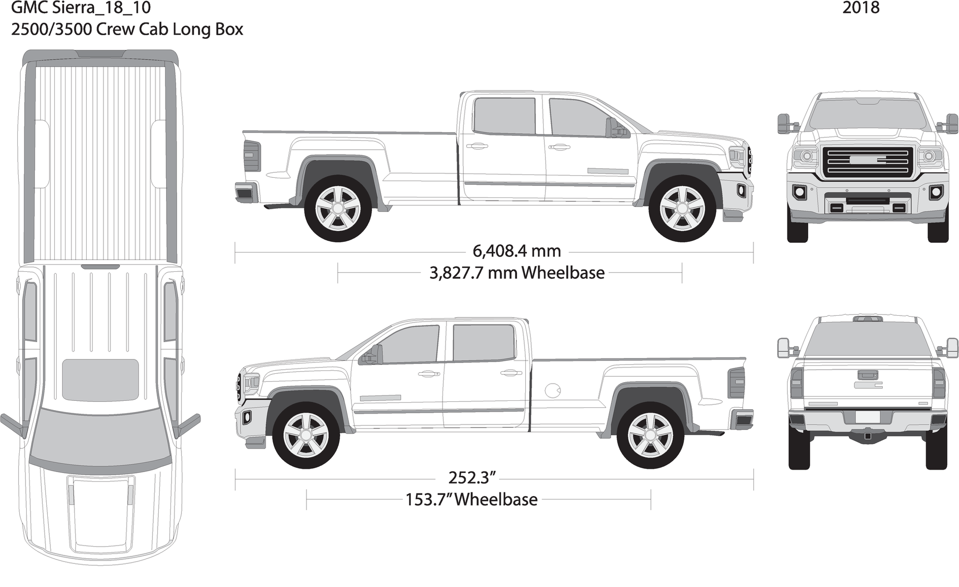 2018 Gmc Sierra 2500 3500 Hd V10 Vehicle Wrap Template