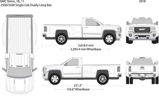 2018 Gmc Sierra 2500 3500 Hd V11 Vehicle Wrap Template