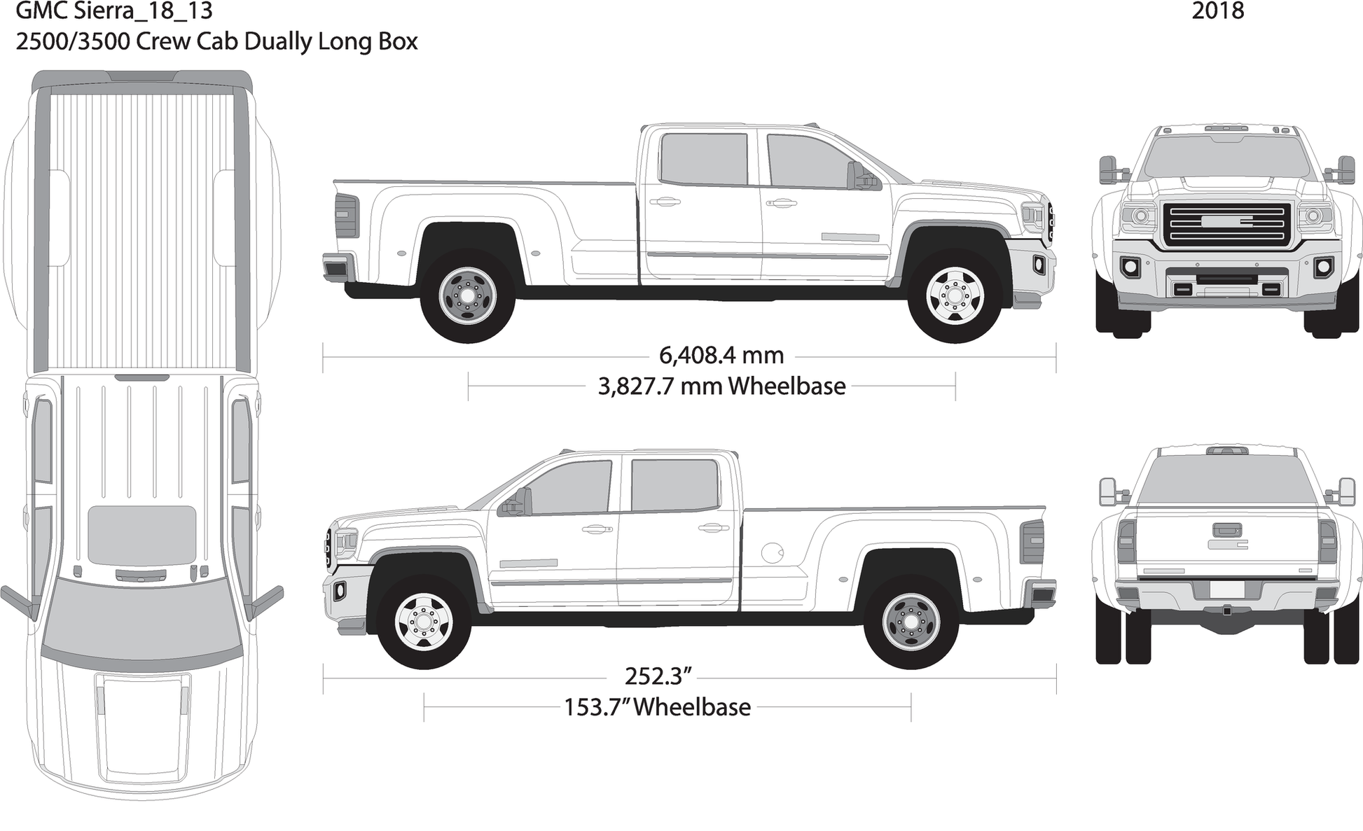2018 Gmc Sierra 2500 3500 Hd V13 Vehicle Wrap Template