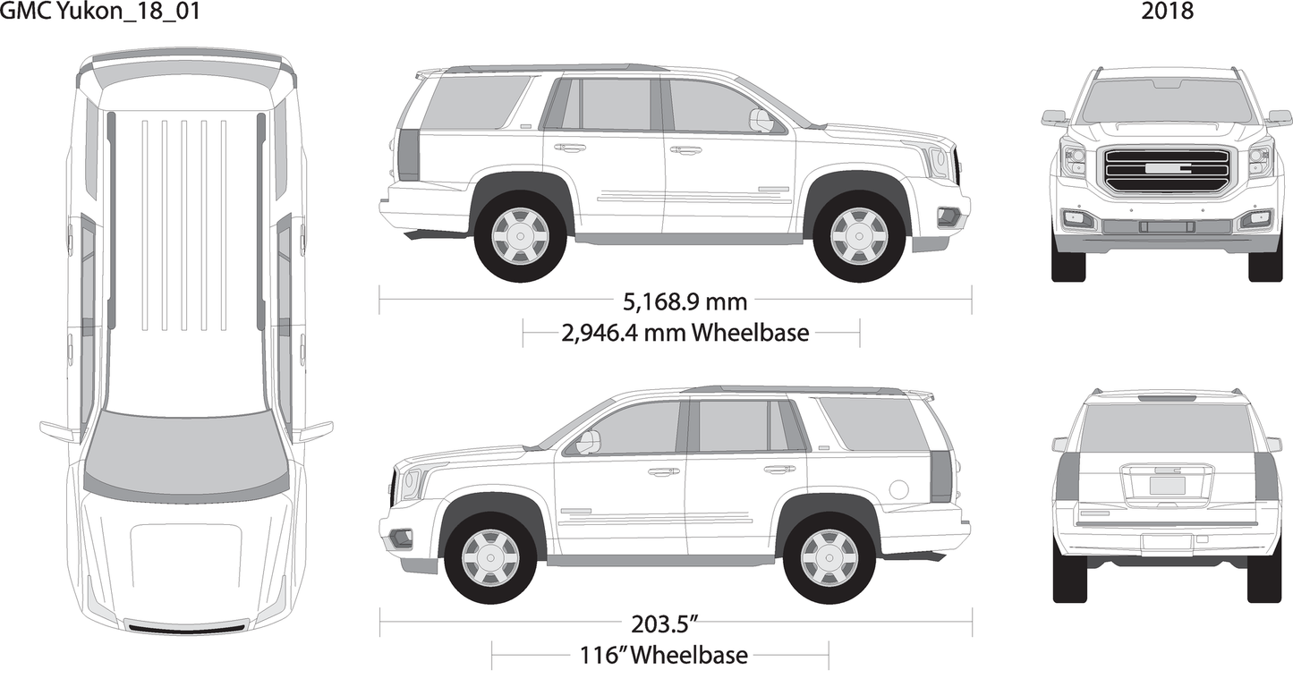 2018 Gmc Yukon V01 Vehicle Wrap Template