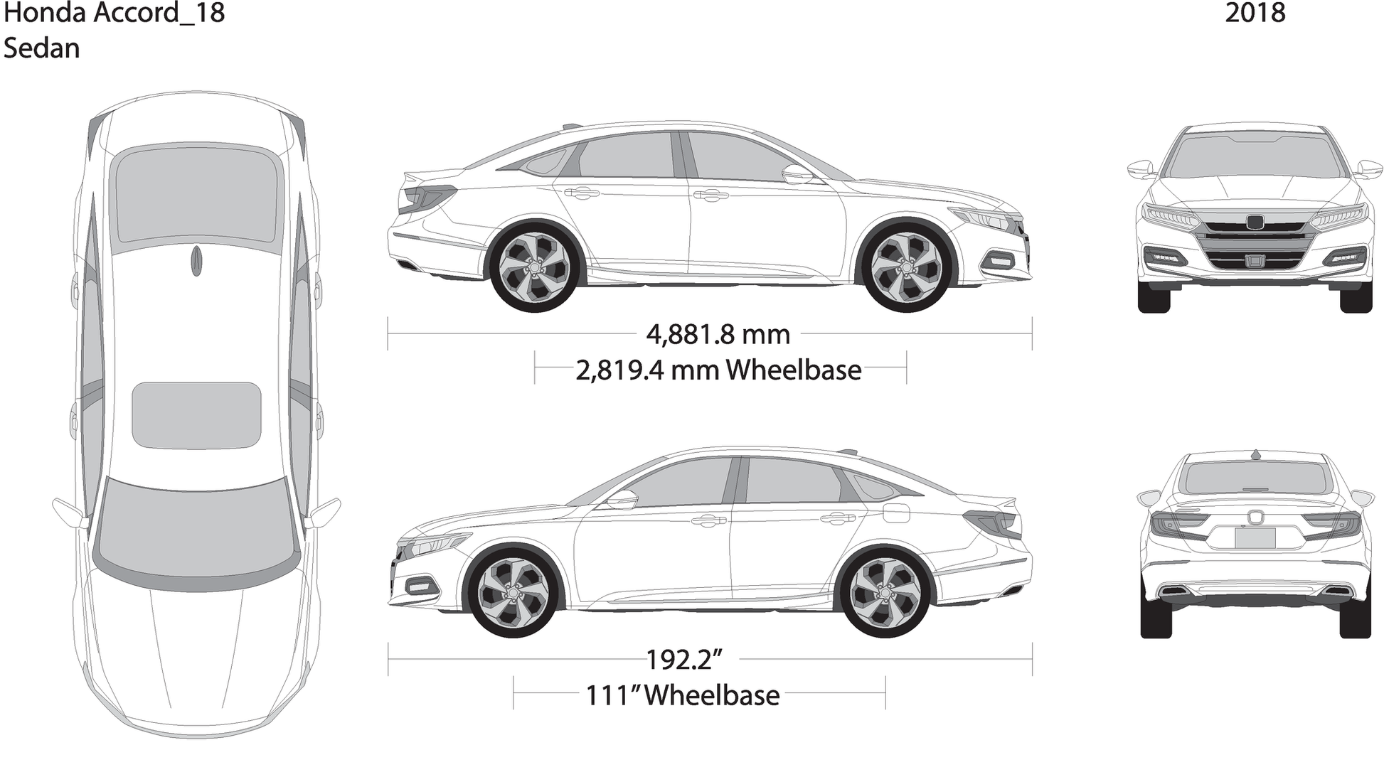 2018 Honda Accord Sedan V01 Vehicle Wrap Template