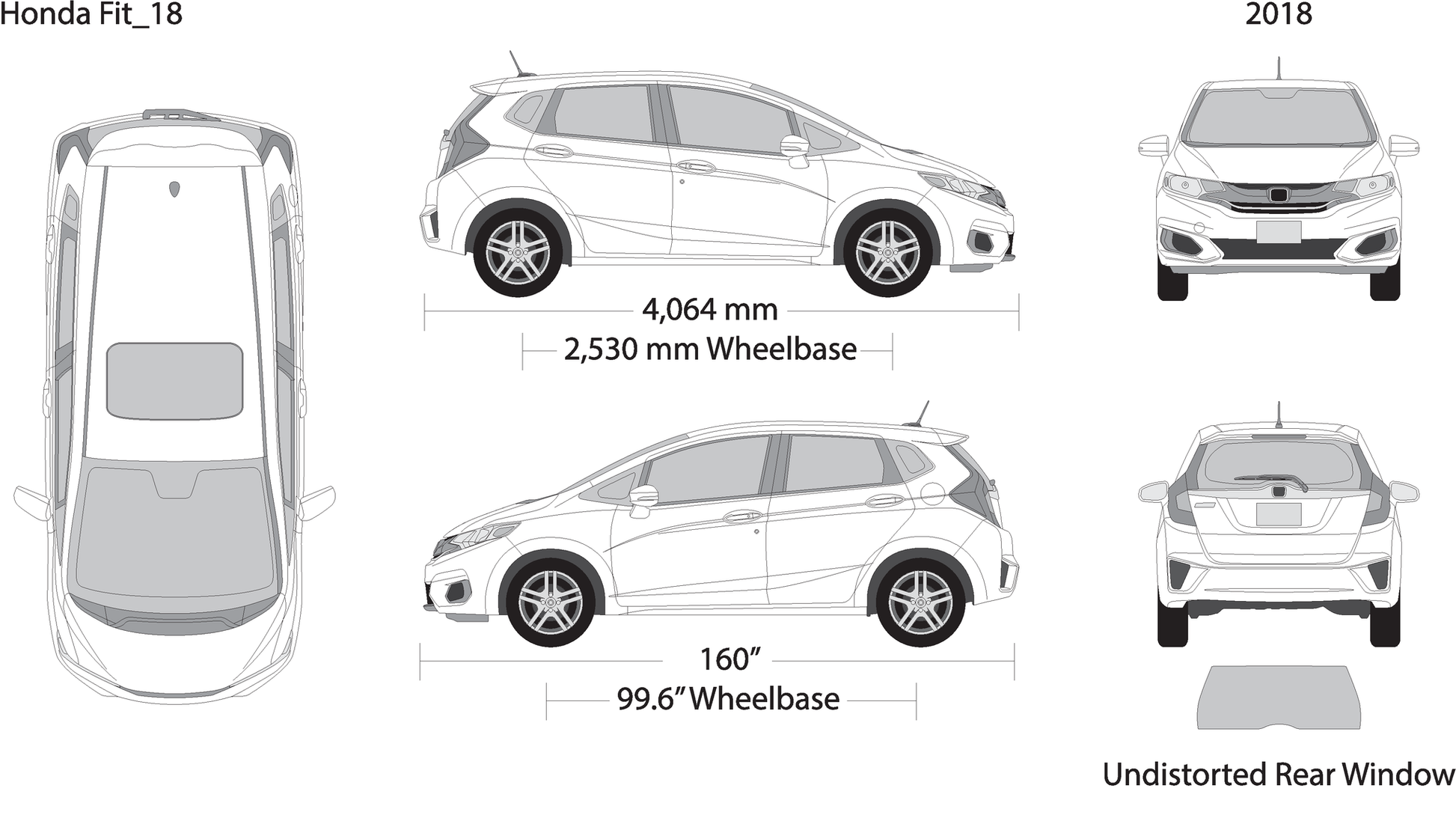 2018 Honda Fit V18 Vehicle Wrap Template