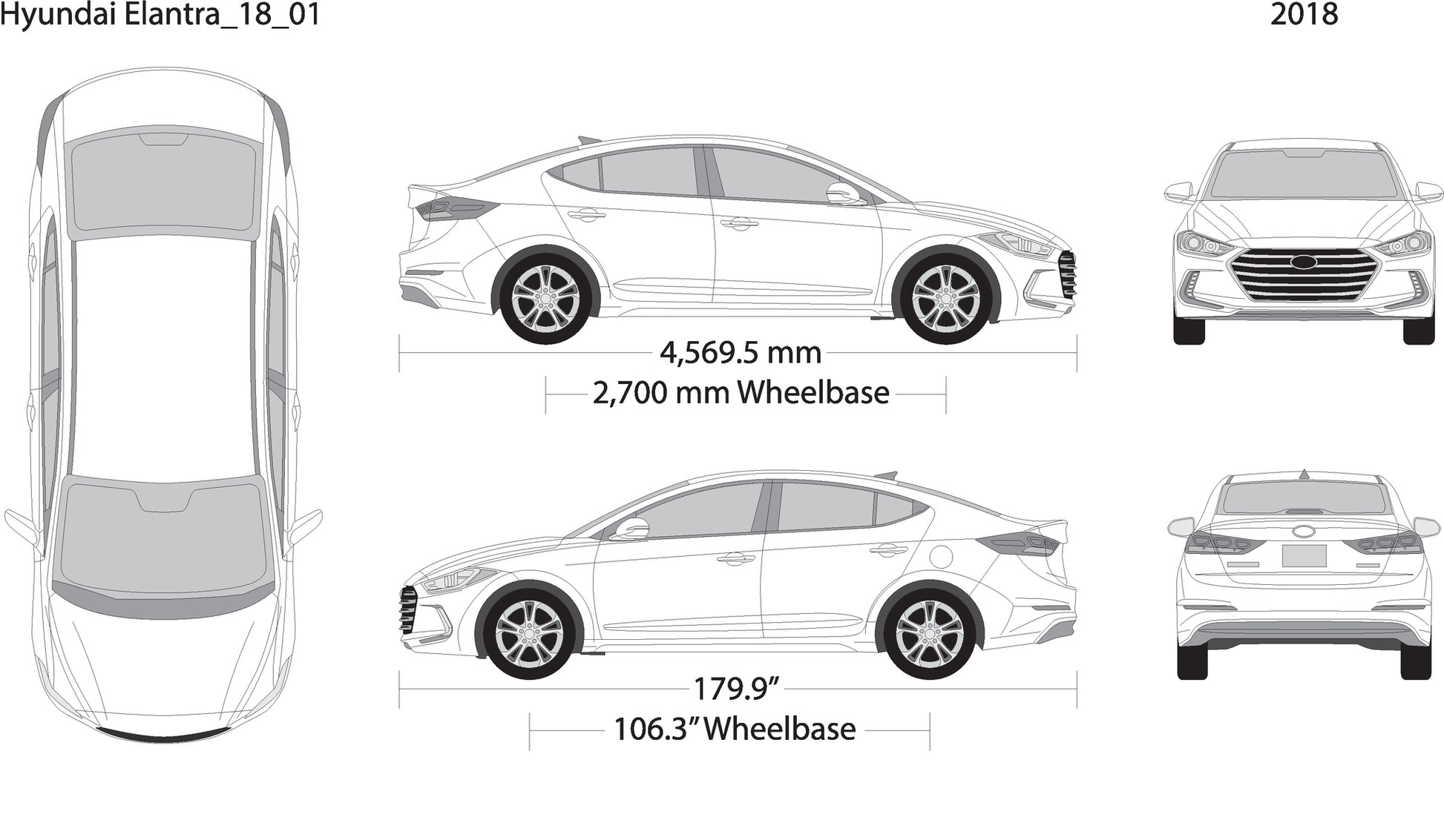 2018 Hyundai Elantra V01 Vehicle Wrap Template